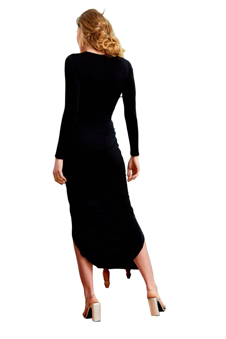 Black Twisted Front Dress - Capri Clothes