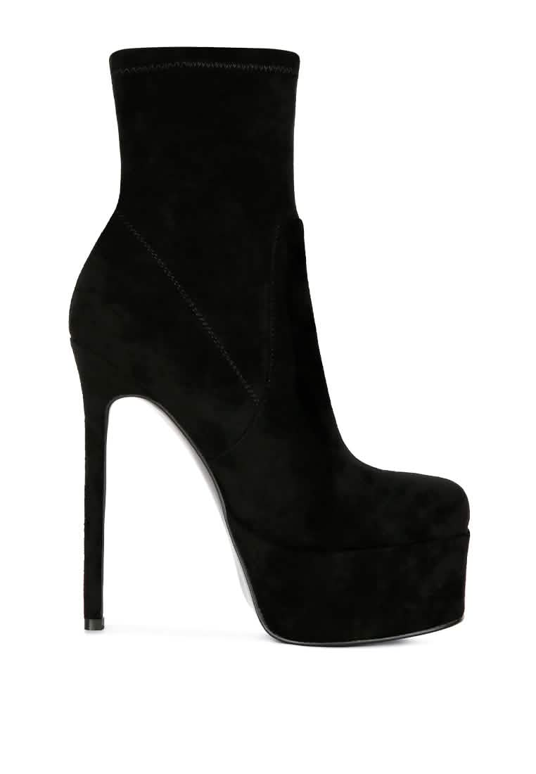 Sleek High-Heel Platform Ankle Boots for Glamorous Nights Ruby Smudge