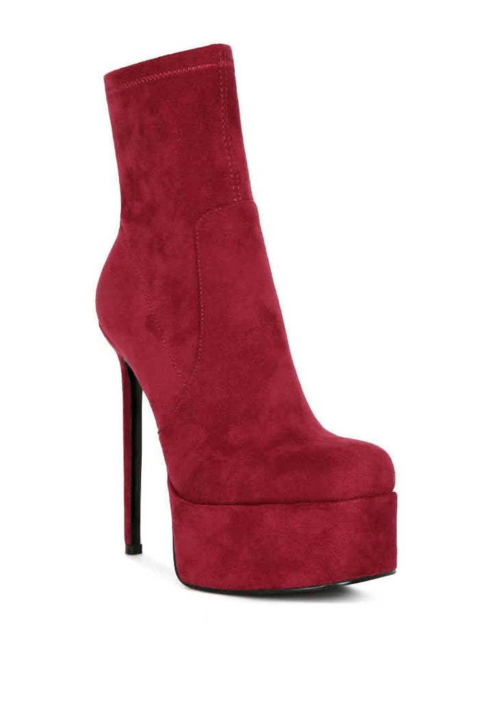 Sleek High-Heel Platform Ankle Boots for Glamorous Nights Ruby Smudge