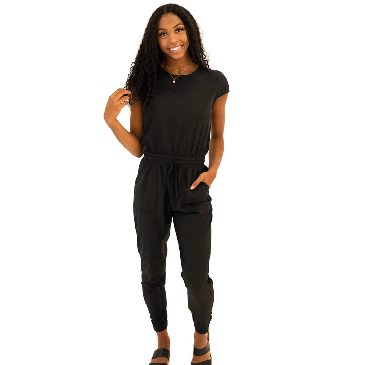 Elegant Black Unity Jumpsuit with Pockets for Women and Teens Lavender Danae