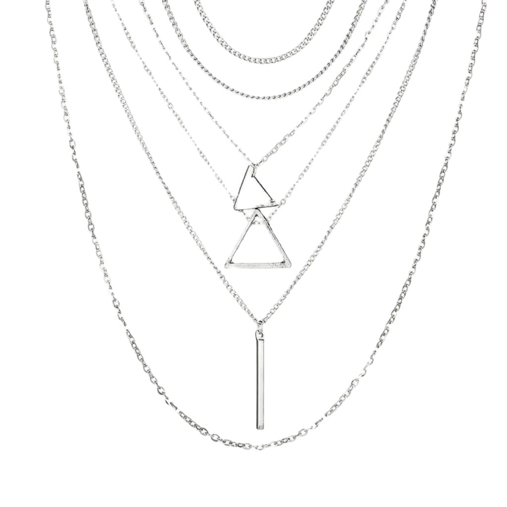 Double Triangle Multilayer Necklace - Capri Clothes