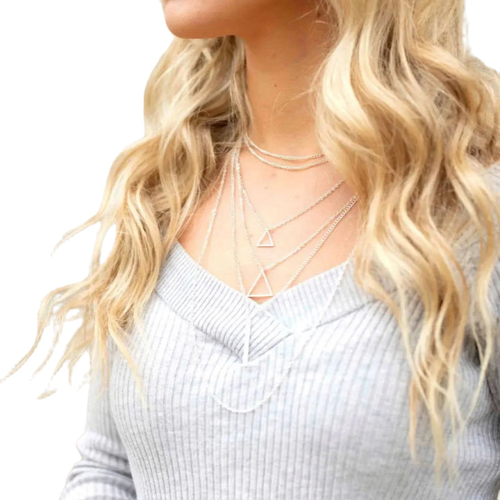 Double Triangle Multilayer Necklace - Capri Clothes