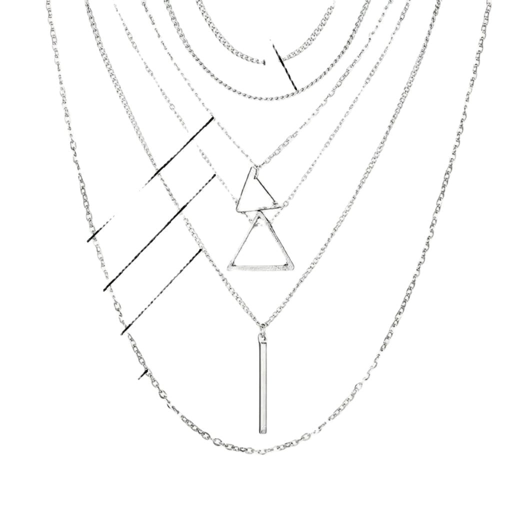 Double Triangle Multilayer Necklace - Capri Clothes