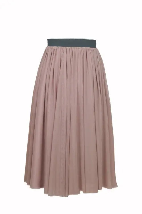 Elegant Chic Pea Midi Skirt Salmon Bella