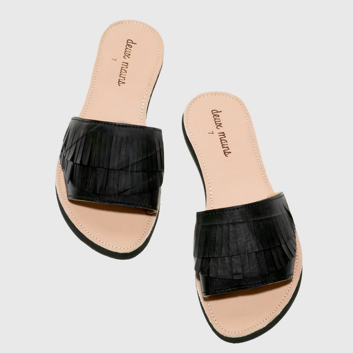 Fringe Slide Sandal - Capri Clothes