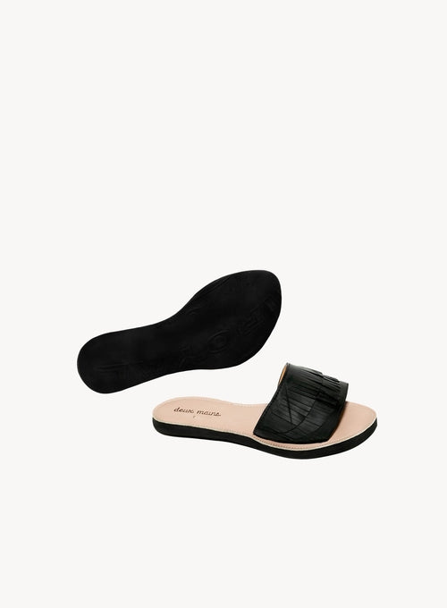 Fringe Slide Sandal - Capri Clothes