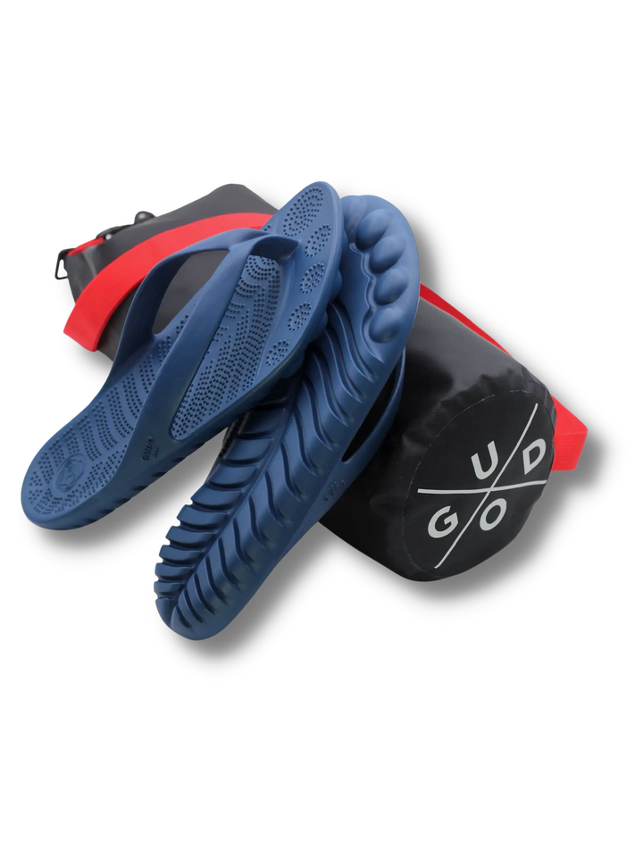 Sustainable Navy Blue Flip-Flops with Waterproof Drybag for Outdoor Adventures Lilac Atalanta