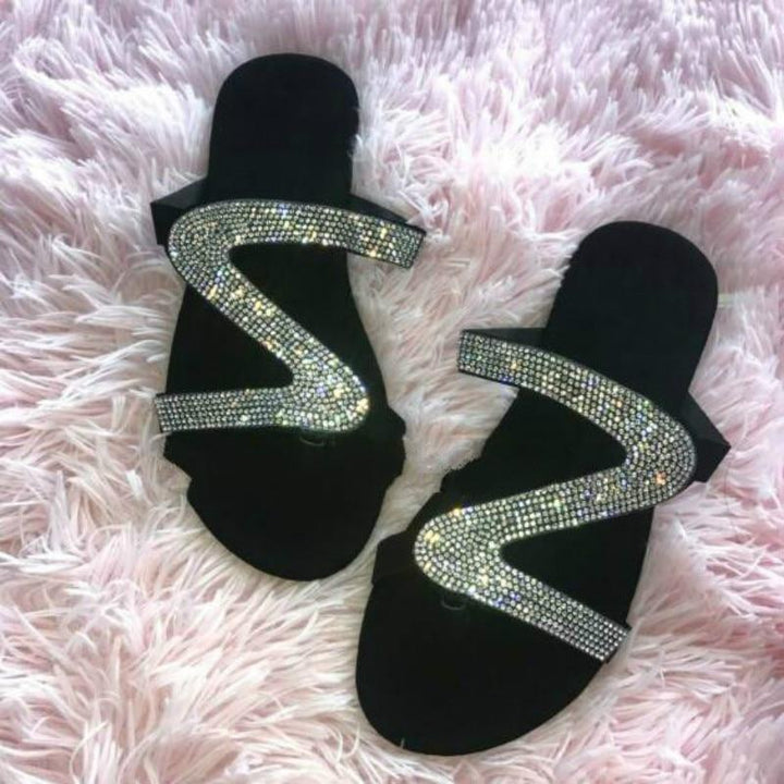 2021 Bling Bling Slides Women's Slippers for Summer Beach Coffee Jasper