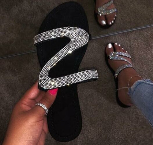 2021 Bling Bling Slides Women's Slippers for Summer Beach Coffee Jasper