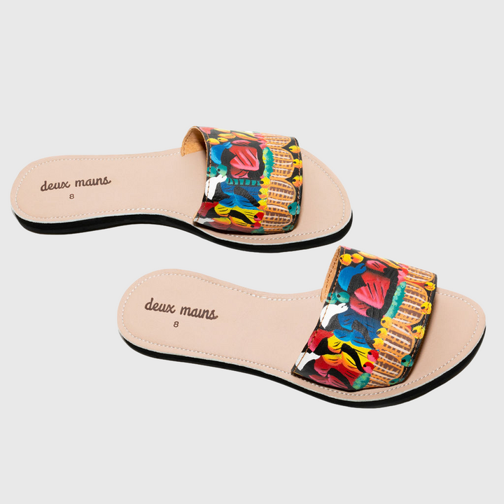 Hand Painted Slide Sandal - Capri Clothes