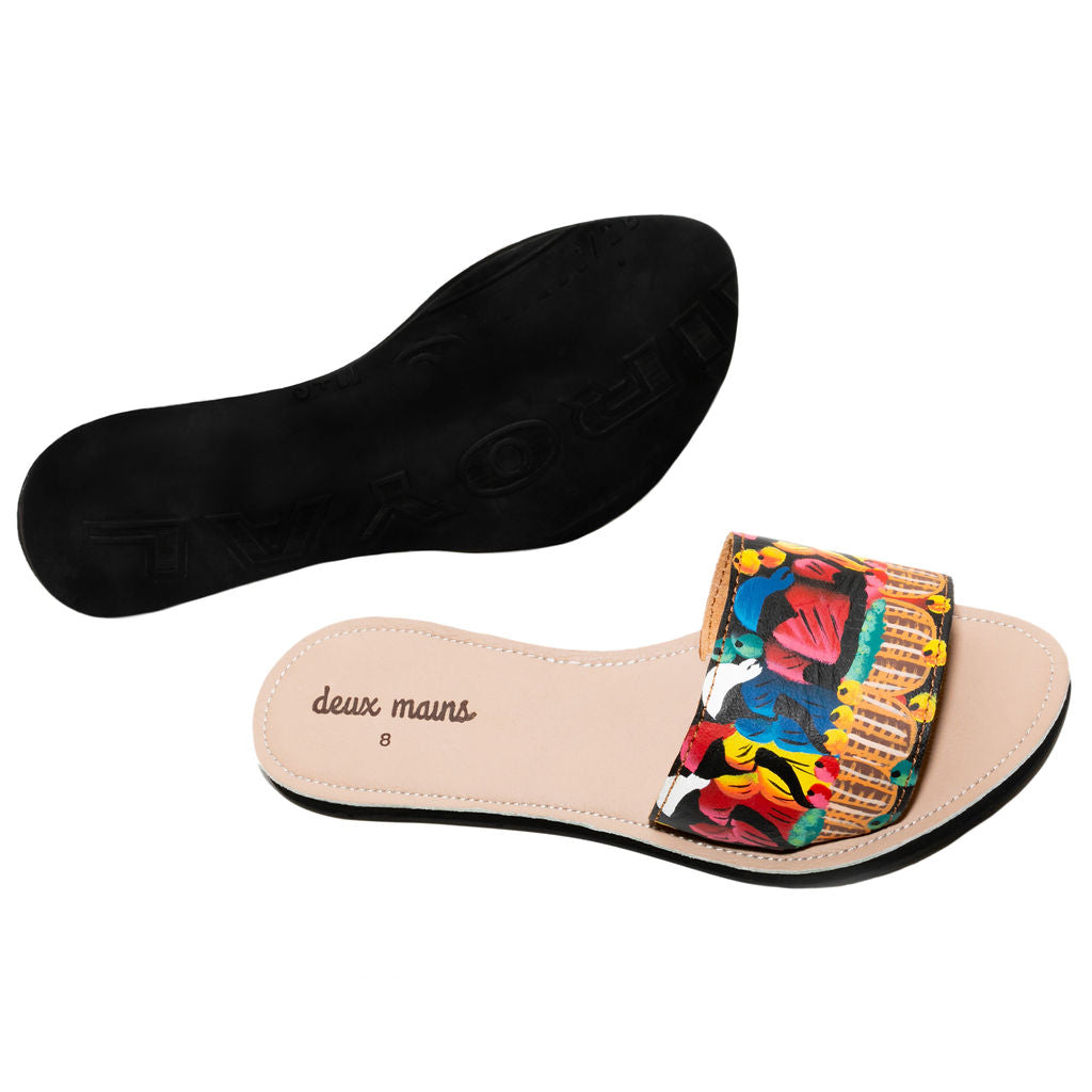 Hand Painted Slide Sandal - Capri Clothes