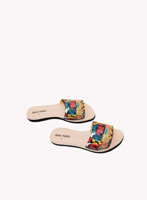 Hand Painted Slide Sandal - Capri Clothes