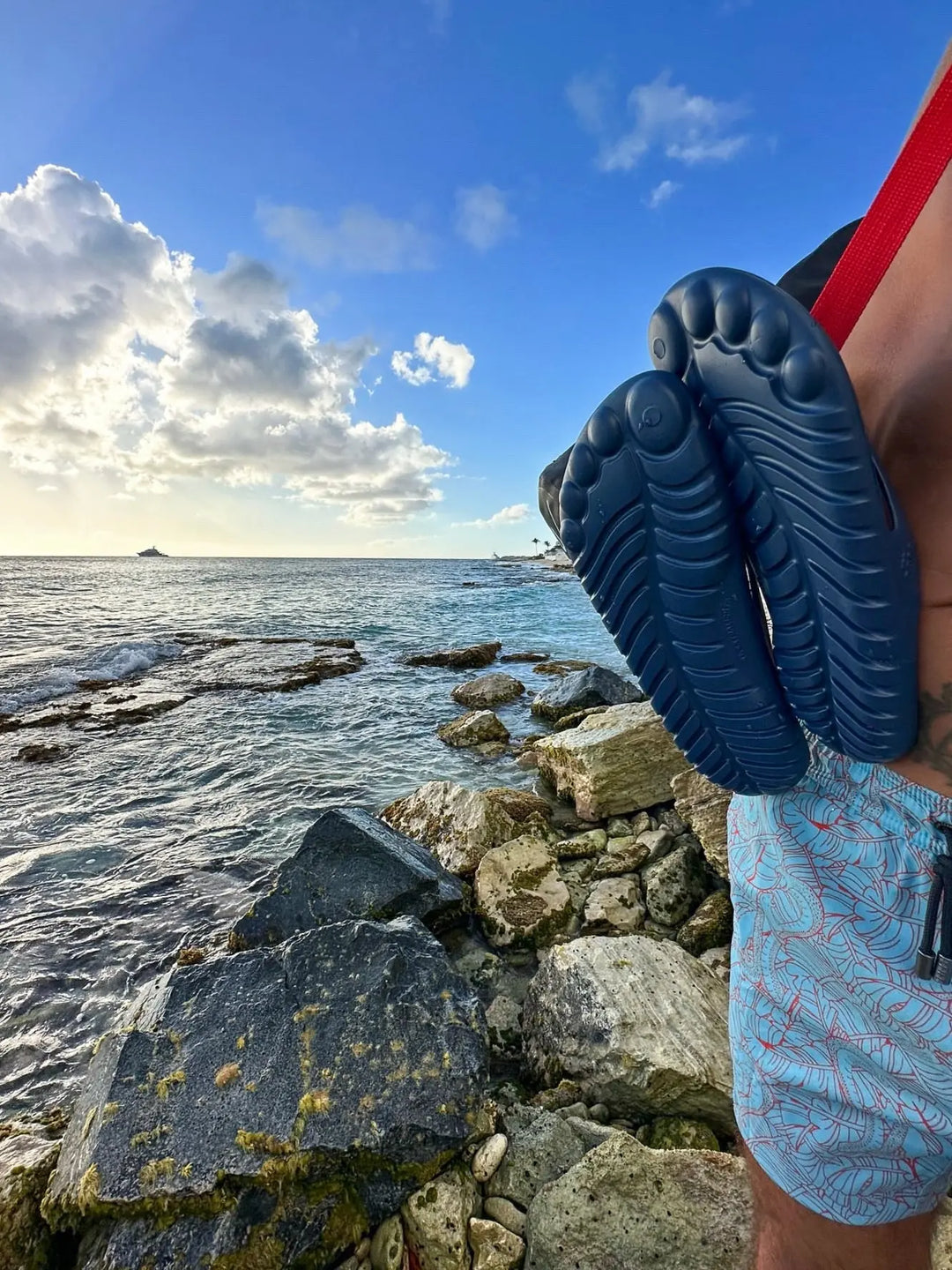 Sustainable Navy Blue Flip-Flops with Waterproof Drybag for Outdoor Adventures Lilac Atalanta