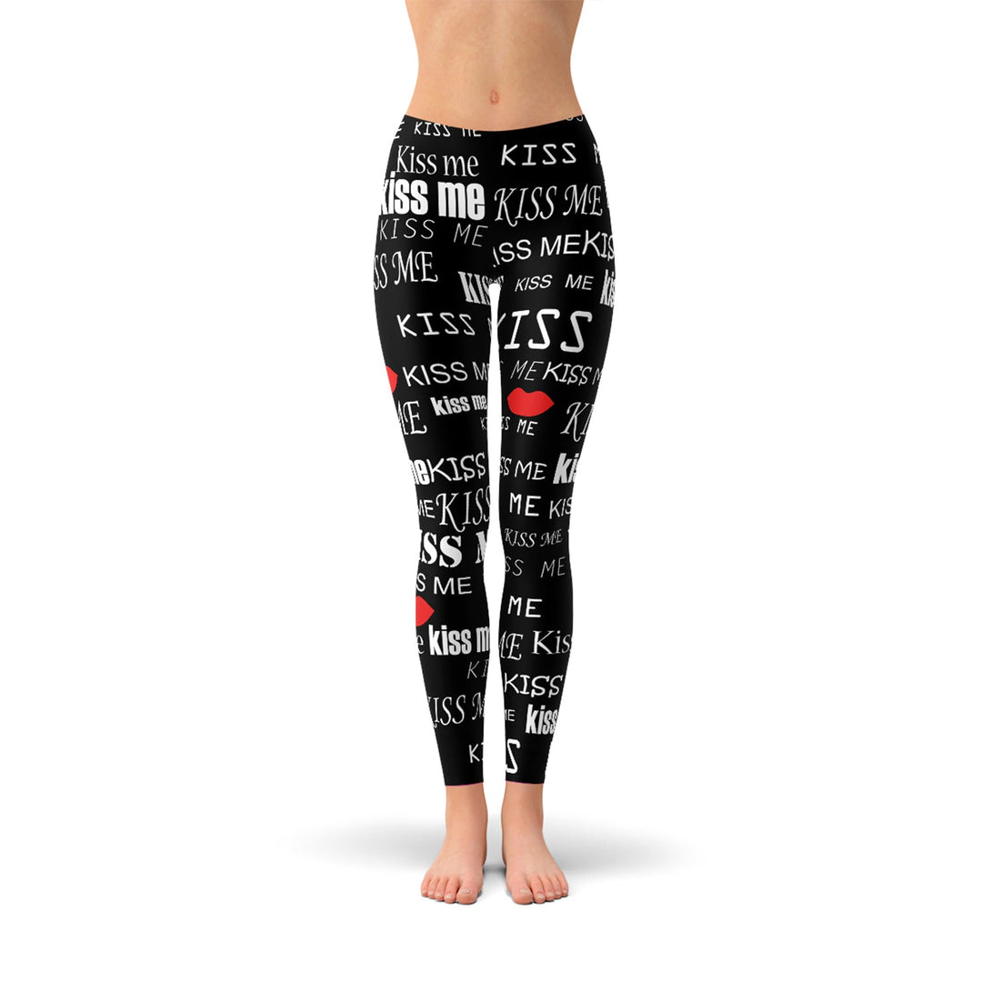 Kiss Me Black Leggings - Capri Clothes