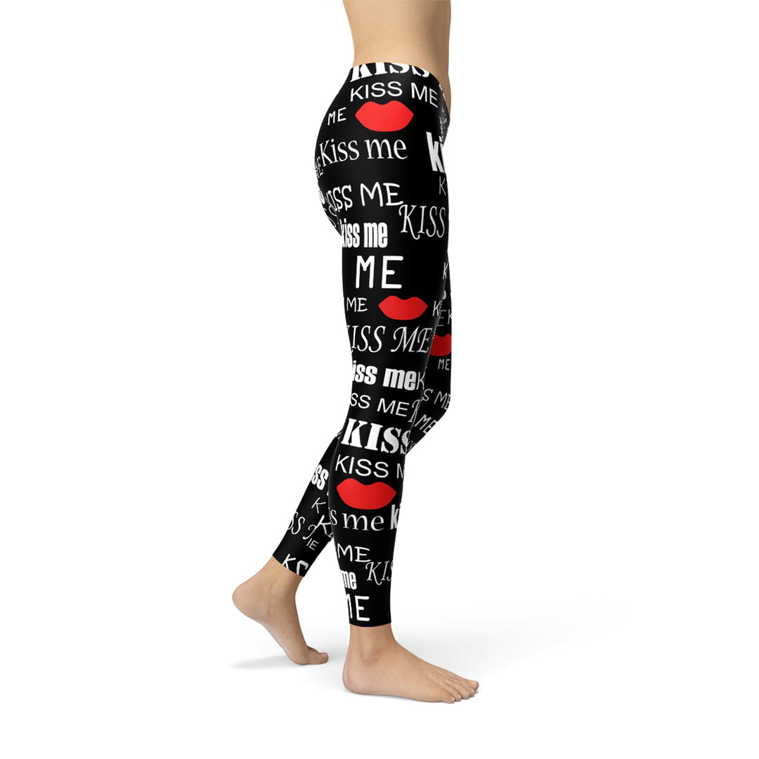 Kiss Me Black Leggings - Capri Clothes