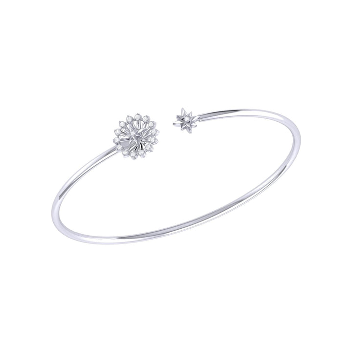 Radiant Diamond Adjustable Cuff in Sterling Silver Emerald Raspberry