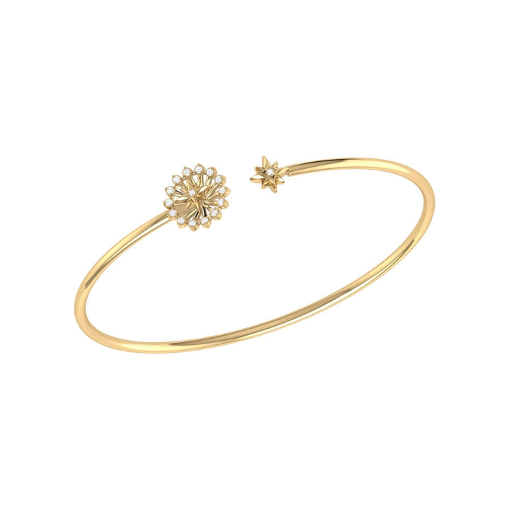 Celestial Elegance Diamond Cuff in 14K Yellow Gold Vermeil Emerald Raspberry