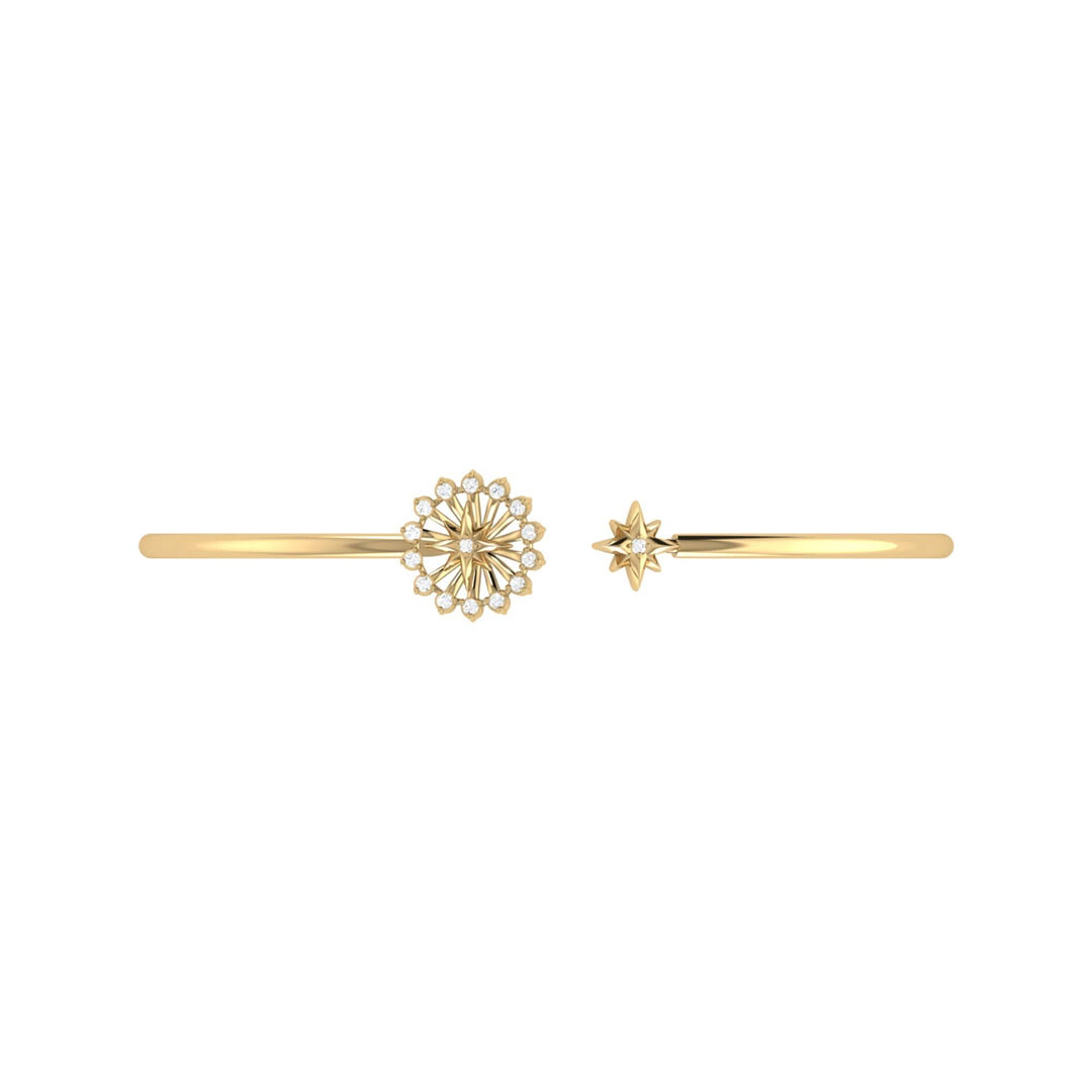 Celestial Elegance Diamond Cuff in 14K Yellow Gold Vermeil Emerald Raspberry