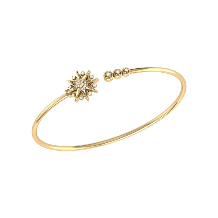 Celestial Elegance Diamond Adjustable Cuff in 14K Yellow Gold Vermeil Emerald Raspberry