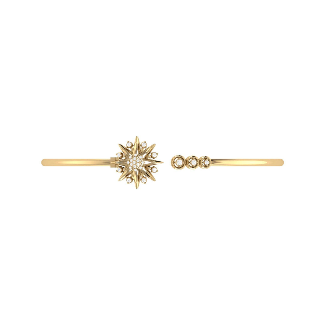 Celestial Elegance Diamond Adjustable Cuff in 14K Yellow Gold Vermeil Emerald Raspberry