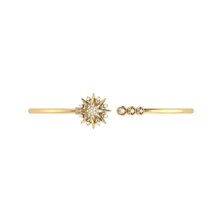 Celestial Elegance Diamond Adjustable Cuff in 14K Yellow Gold Vermeil Emerald Raspberry