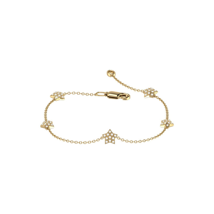 Starlit Aspirations Diamond Bracelet in 14K Yellow Gold Vermeil on Sterling Emerald Raspberry