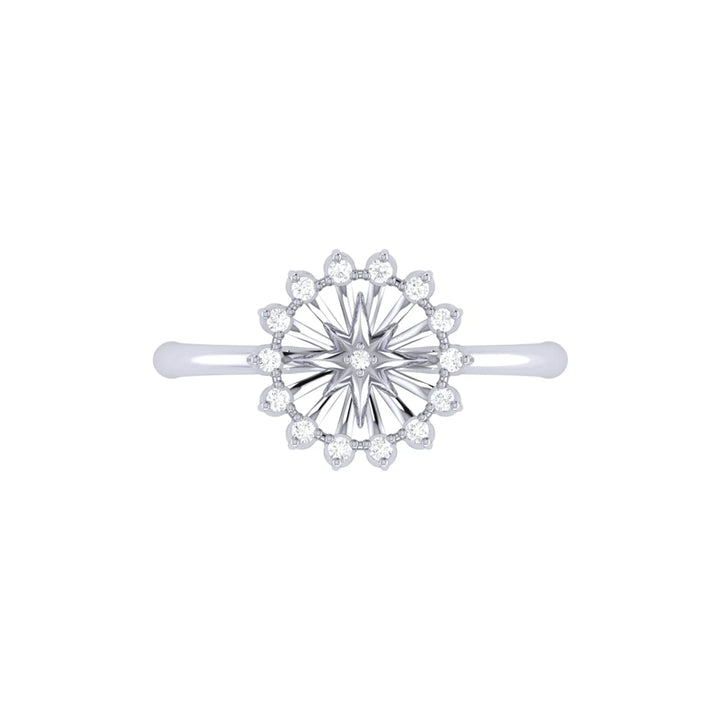 Celestial Elegance Diamond Ring in Sterling Silver Emerald Raspberry