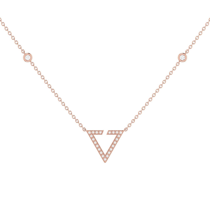 Cityscape Elegance Diamond Pendant in 14K Rose Gold Vermeil on Sterling Silver Emerald Raspberry