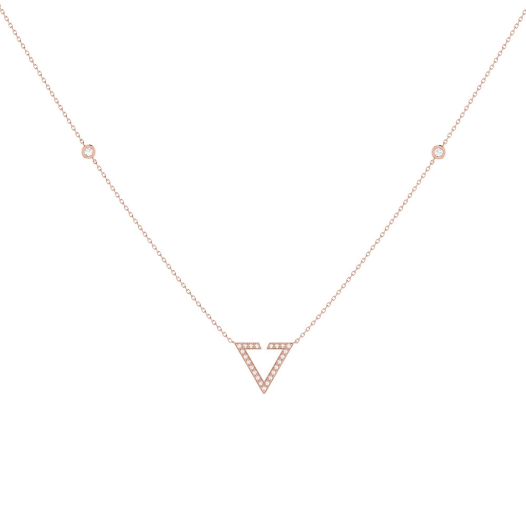 Cityscape Elegance Diamond Pendant in 14K Rose Gold Vermeil on Sterling Silver Emerald Raspberry