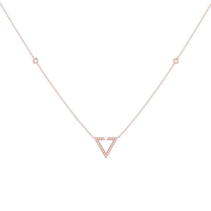 Cityscape Elegance Diamond Pendant in 14K Rose Gold Vermeil on Sterling Silver Emerald Raspberry