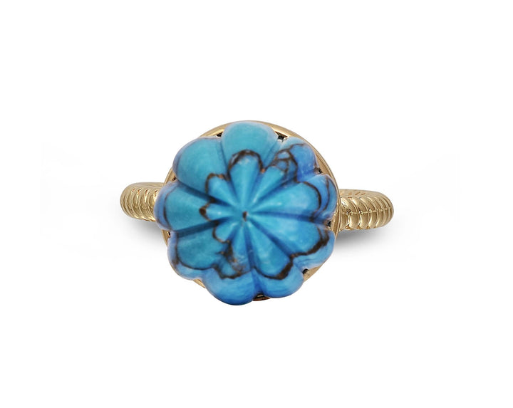 Summer Nights Turquoise Single Stone Ring & Pendant in 14K Yellow Gold Emerald Raspberry