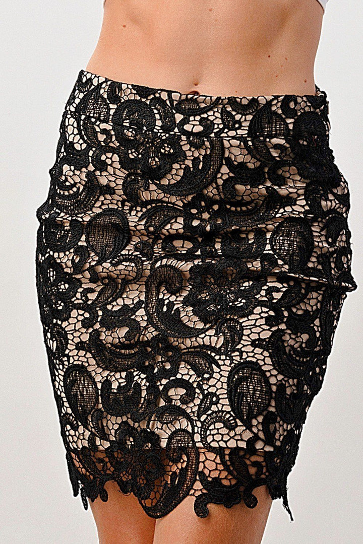 Lace Midi Mini Skirt - Capri Clothes