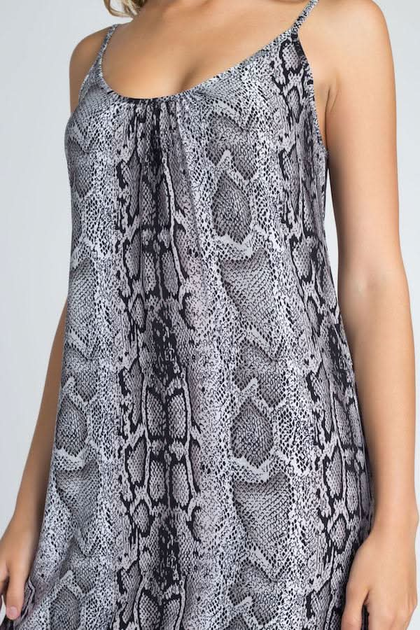 Wild Elegance Snakeskin Maxi Tank Dress for Women Ivory Felix