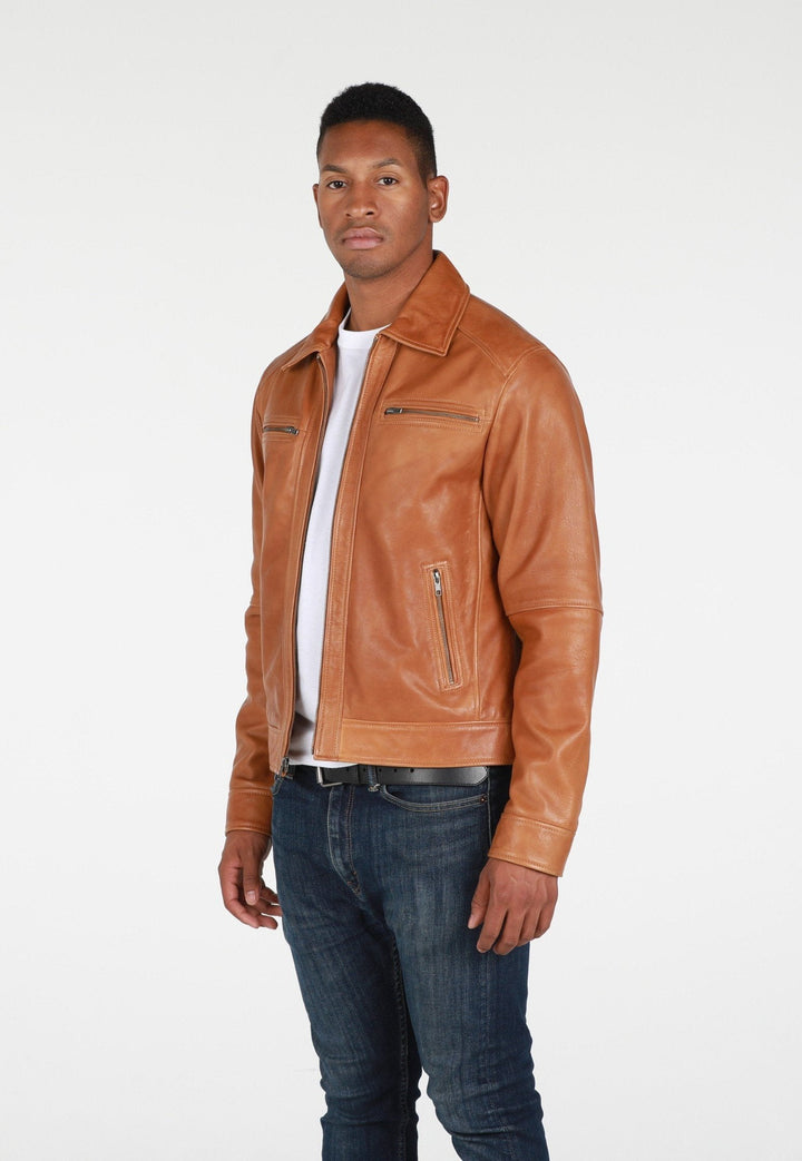 Mens Cameron Leather Jacket - Capri Clothes