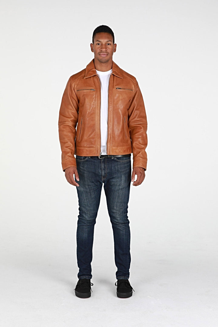 Mens Cameron Leather Jacket - Capri Clothes