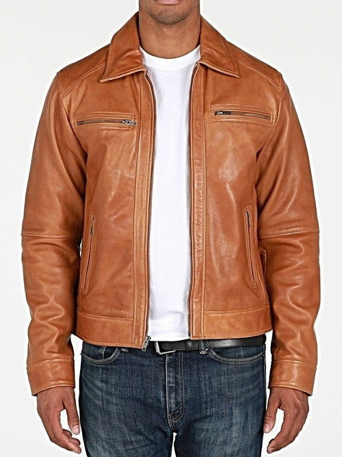 Mens Cameron Leather Jacket - Capri Clothes