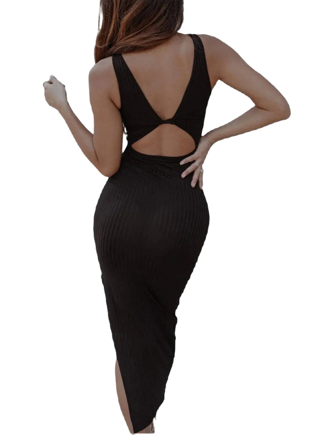 Milan Cut-out Black Dress - Capri Clothes