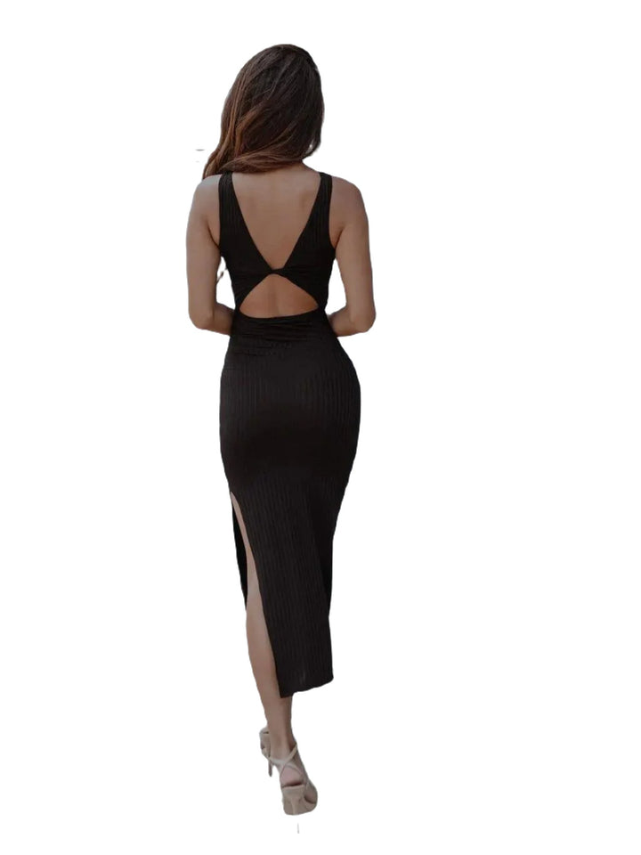 Milan Cut-out Black Dress - Capri Clothes