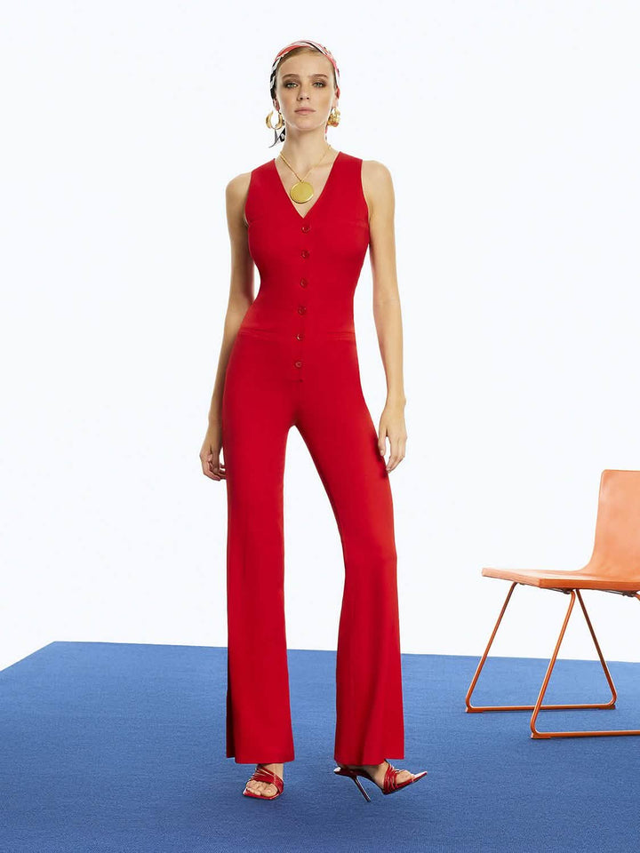 Sophisticated Sleeveless Jumpsuit with Tailored Waist Adjustment Bronze Aphrodite