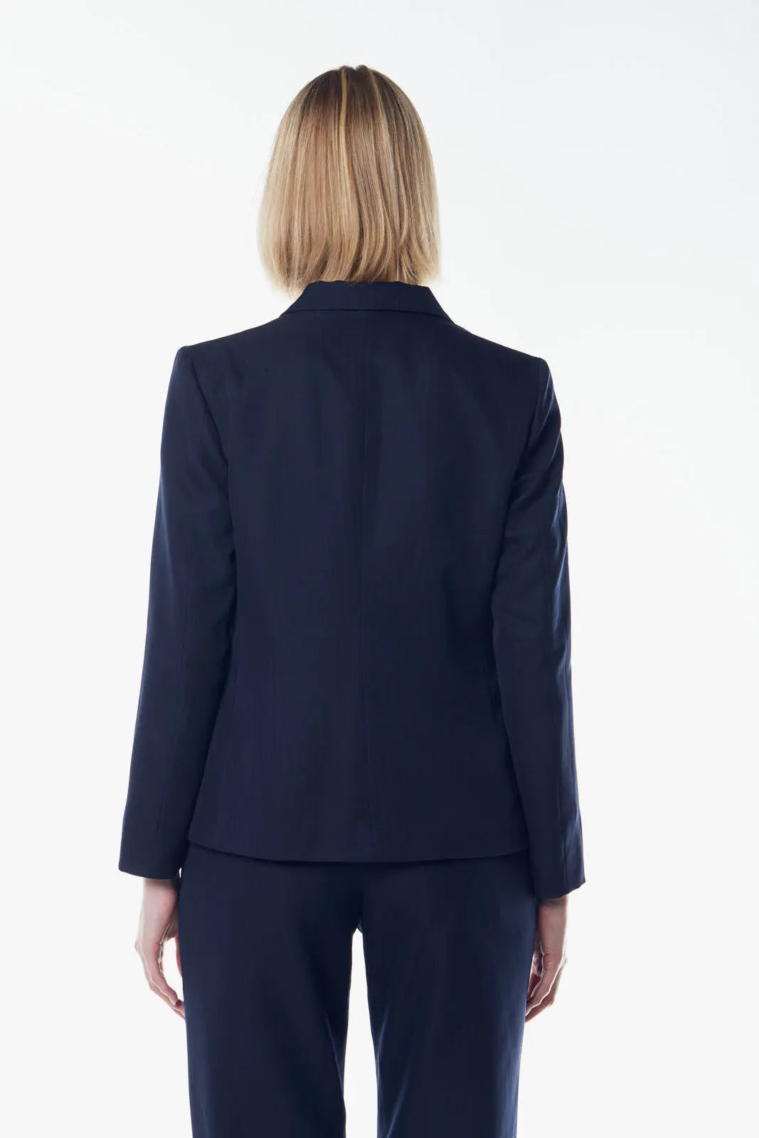 Navy Peak-Lapels Single-Breasted Blazer - Capri Clothes