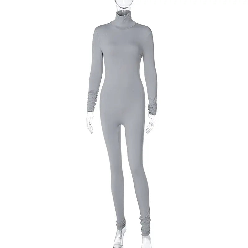 Sleek Compression Fitness Bodysuit Silver Sam