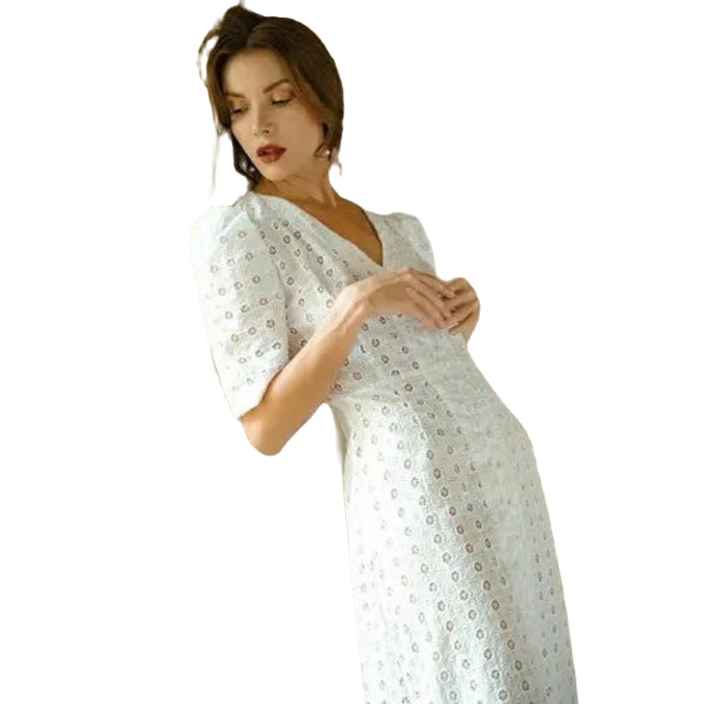 OLYMPIA Embroidered Cotton Dress - Capri Clothes