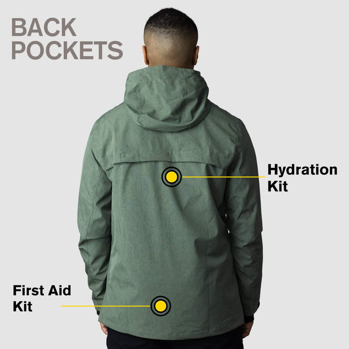 Adventure Ready 2.0 - Men's Eco Olive Green Jacket Rose Hemera