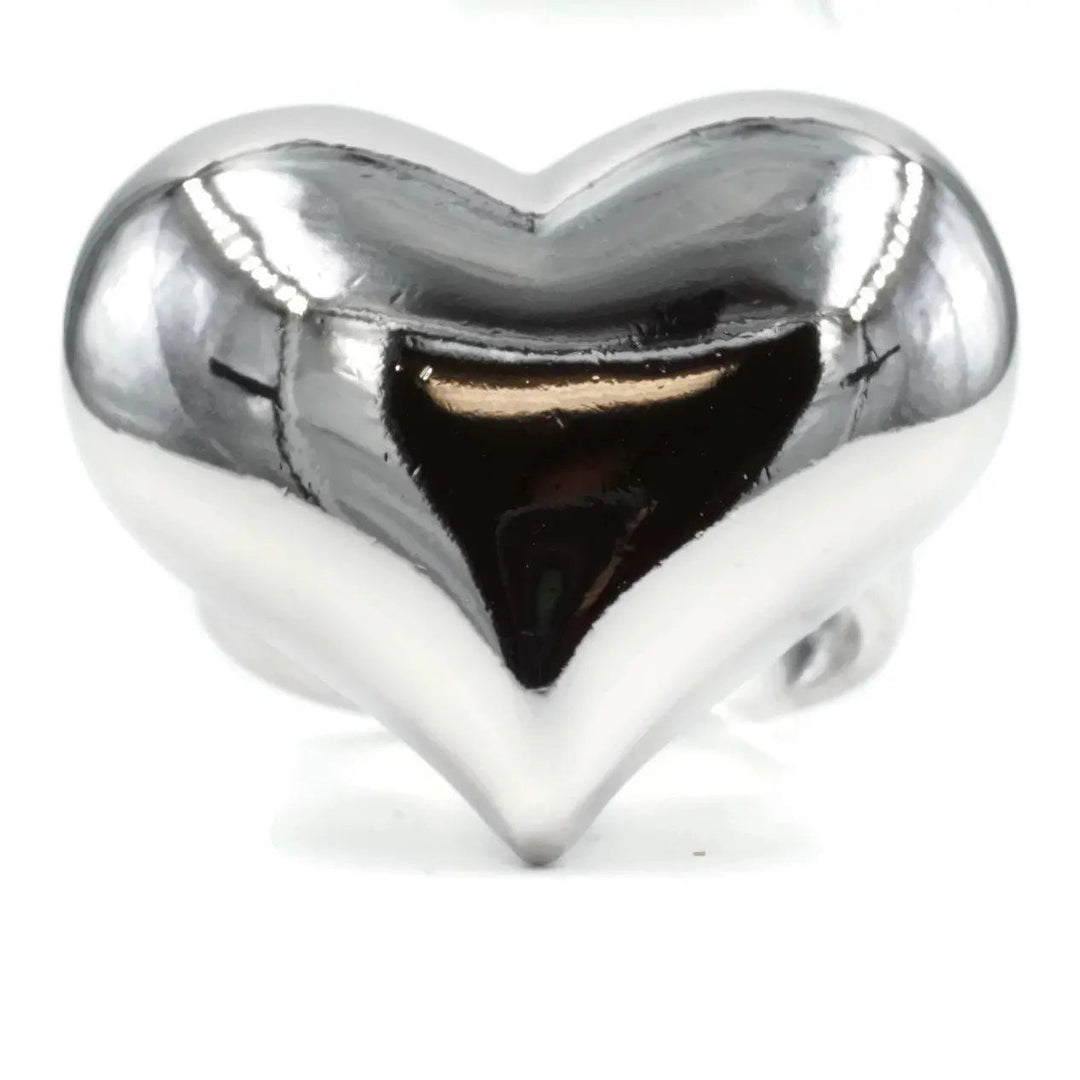 Puffy Heart Silver Ring - Capri Clothes