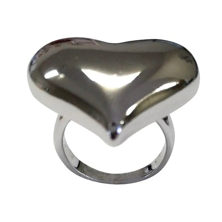 Puffy Heart Silver Ring - Capri Clothes