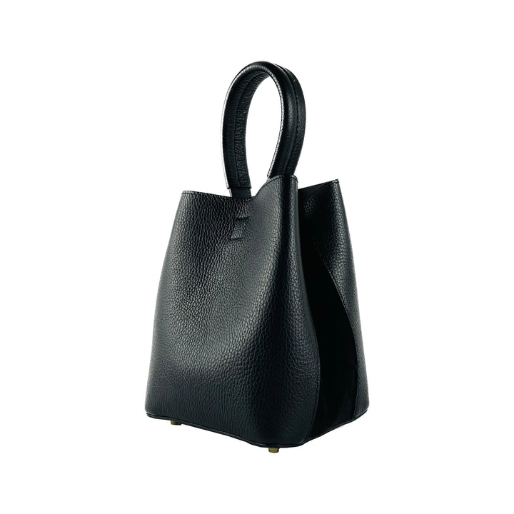 Italian Craftsmanship Genuine Leather Bucket Bag with Pouch - RB1006A Orchid Theia