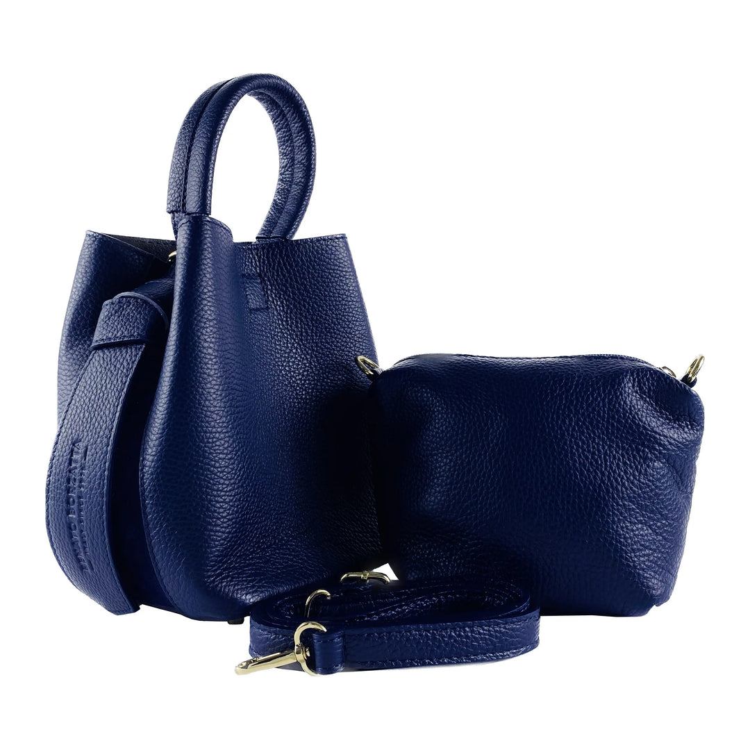 RB1006D | Borsa a Secchiello con Pochette in Vera Pelle Made in