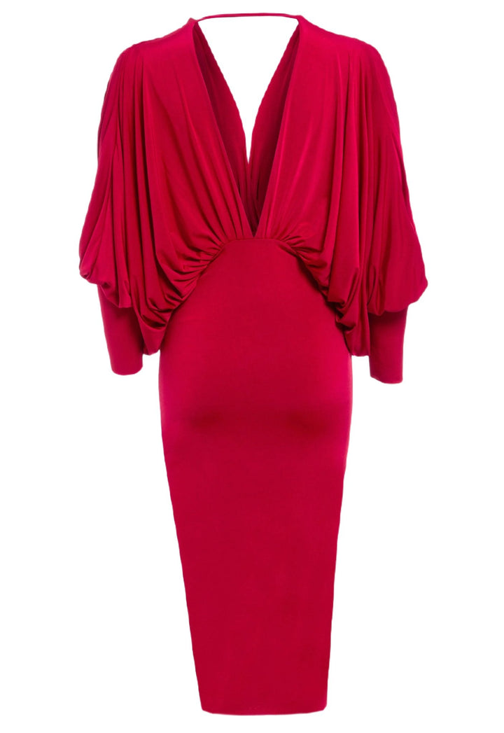 Ruby Velvet Batwing Gown - Capri Clothes