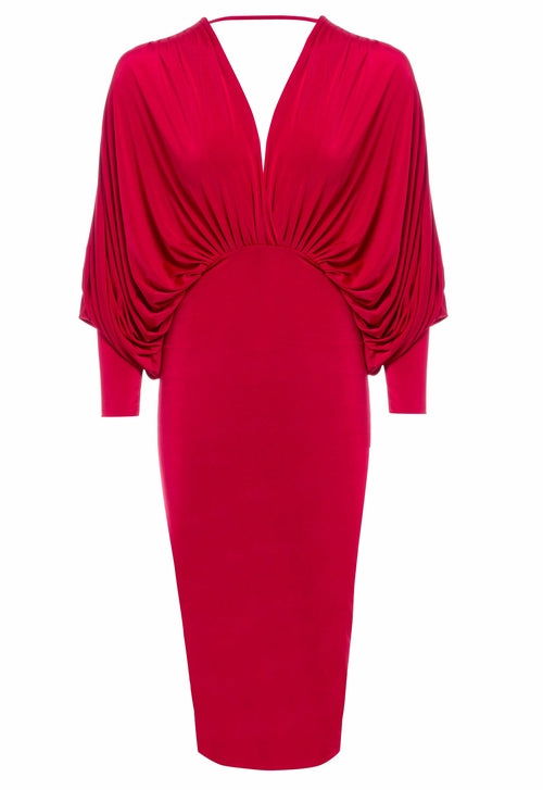 Ruby Velvet Batwing Gown - Capri Clothes