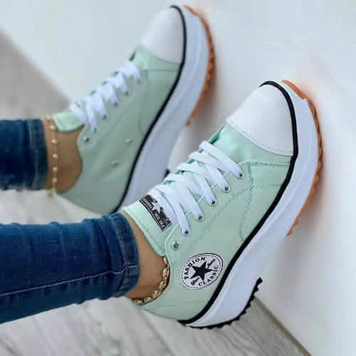 Stylish Canvas Lace-Up Sneakers for Women – Casual Sports Footwear Silver Juneberry